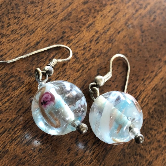 Vintage Czechoslovakian hand blown glass earrings - Picture 10 of 14